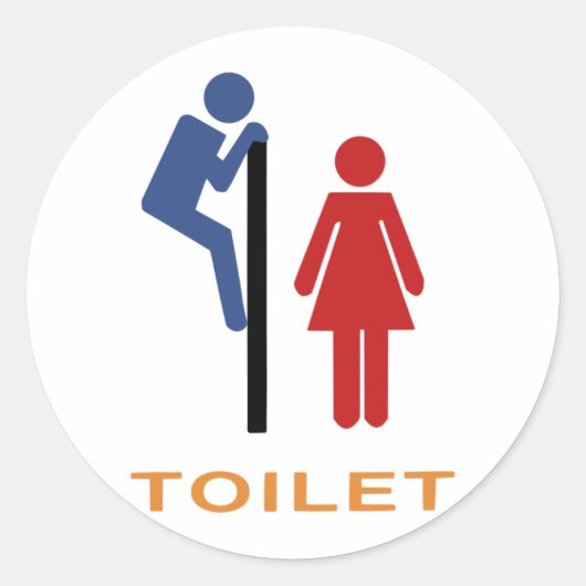 Sticker Rond panneau toilette (Devant)