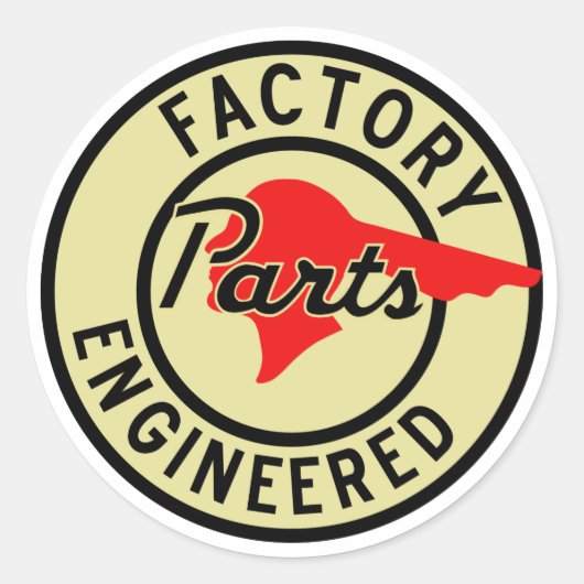 Sticker Rond Panneau vintage Pontiac Factory (Devant)
