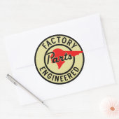 Sticker Rond Panneau vintage Pontiac Factory (Enveloppe)