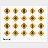 Sticker Rond Panneau Zone Geek (Feuille)