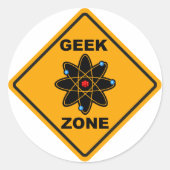 Sticker Rond Panneau Zone Geek (Devant)
