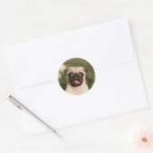 Sticker Rond Panneaux de chiot Carlin (Enveloppe)