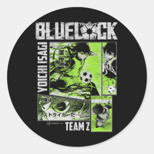 Sticker Rond Panneaux de football divisés Blue Lock Yoichi Isag