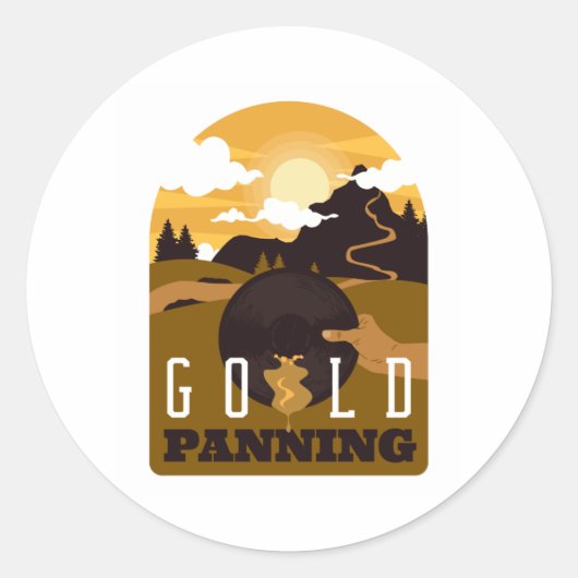 Sticker Rond Panning en or (Devant)