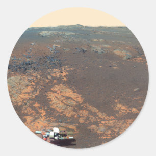 Sticker Rond Panorama de la colline Matijevic de Mars Rover
