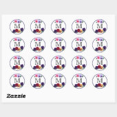 Sticker Rond Pansies monogrammes florales (Feuille)