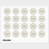 Sticker Rond Pansies peintes avec initiales (Feuille)
