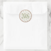 Sticker Rond Pansies peintes avec initiales (Sac)
