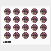 Sticker Rond Pansies violettes (Feuille)