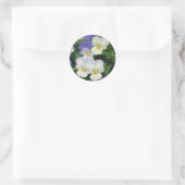 Sticker Rond Pansies violettes Jardin Floral (Sac)