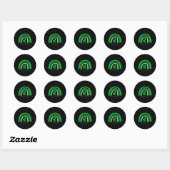 Sticker Rond Panspandas Sensibilisation Floral Vert Ruban Rainb (Feuille)