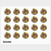 STICKER ROND PANSY BEAUTY (Feuille)