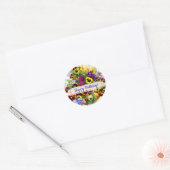 Sticker Rond PANSY BEAUTY Anniversaire Salutation (Enveloppe)