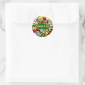 Sticker Rond Pansy Beauty Penser à vous Salutation (Sac)