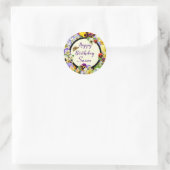 Sticker Rond Pansy Design Anniversaire (Sac)