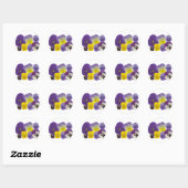 Sticker Rond pansy flowers (Feuille)