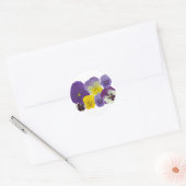 Sticker Rond pansy flowers (Enveloppe)