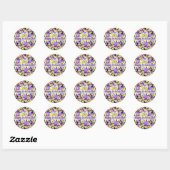 Sticker Rond Pansy personnalisé parfait (Feuille)