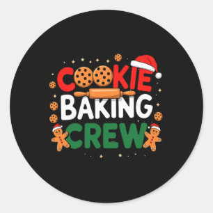 Sticker Rond Pantalon de crew Christmas Cookie King pour une fa