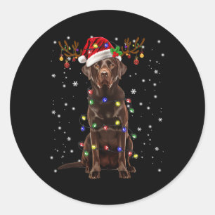 Sticker Rond Pantalon de pyjama avec éclairage de sapin de Noël