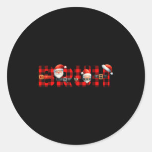Sticker Rond Pantalon de pyjama garçon Noël Xmas Rouge Buffalo