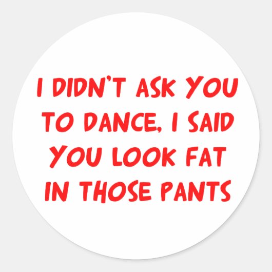 Sticker Rond Pantalon gras de danse (Devant)