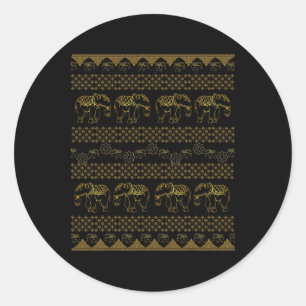 Sticker Rond Pantalon Thai Chang Eléphant Hippie Bohème Yoga Pa