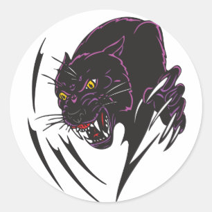 Sticker Rond Panther en colère