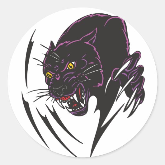 Sticker Rond Panther en colère (Devant)