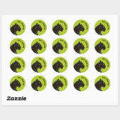 Sticker Rond Panthère noire - vert ・ rond (Feuille)