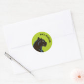 Sticker Rond Panthère noire - vert ・ rond (Enveloppe)