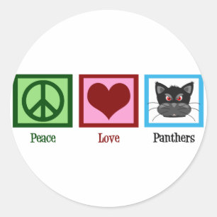 Sticker Rond Panthères d'amour de paix