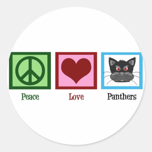 Sticker Rond Panthers Peace Love (Devant)