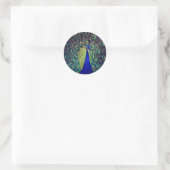 Sticker Rond Paon bleu cobalt (Sac)