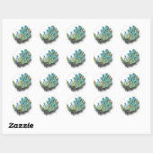 Sticker Rond Paon dansant (Feuille)