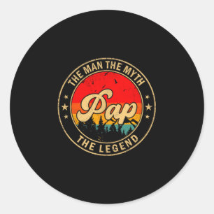 Sticker Rond Pap l'homme le mythe la légende Vintage Rétro Pour