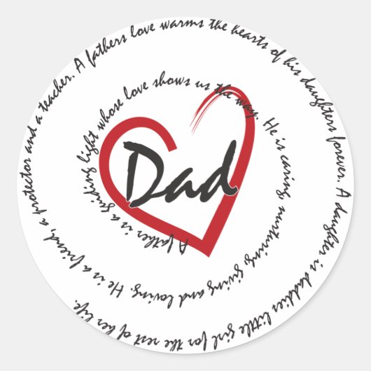 Sticker Rond Papa - Amour Paterly (Devant)