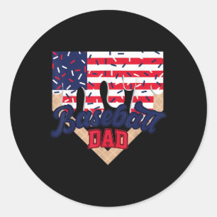Sticker Rond Papa baseball plaque de home glace goutte Fête des