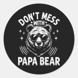 Sticker Rond Papa Bear ne manque pas avec Papa Bear Drôle Pères