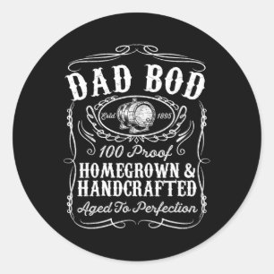 Sticker Rond Papa Bod Funny Whiskey Bourbon Lover Fête des père