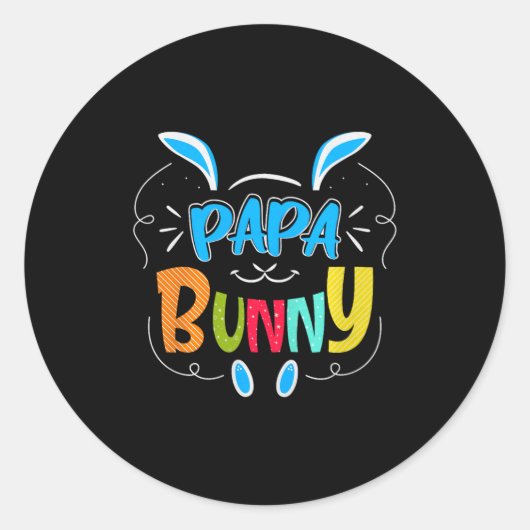 Sticker Rond Papa Bunny Premium Tri-blend (Devant)