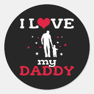 Sticker Rond Papa Cadeau / Papa Cadeau / J'aime Mon papa Chemis