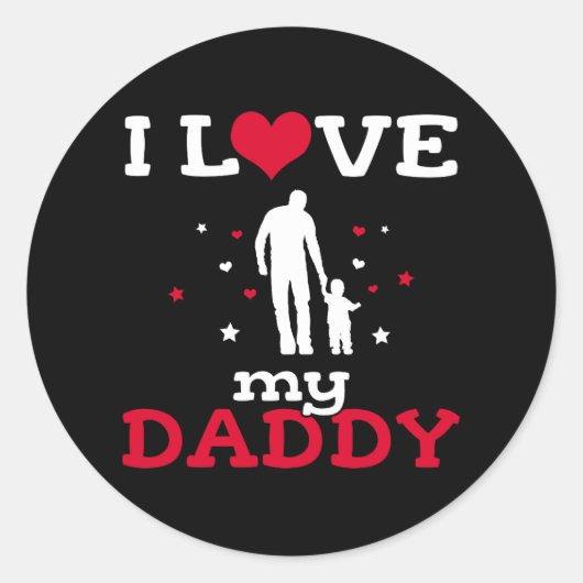 Sticker Rond Papa Cadeau / Papa Cadeau / J'aime Mon papa Chemis (Devant)