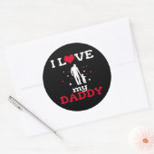 Sticker Rond Papa Cadeau / Papa Cadeau / J'aime Mon papa Chemis (Enveloppe)