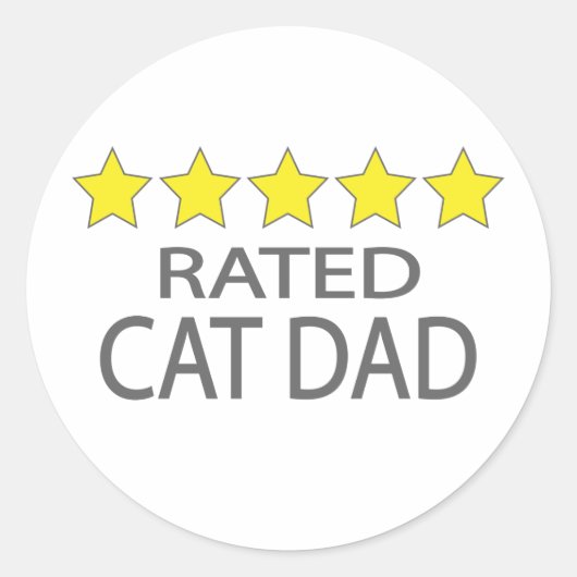 Sticker Rond Papa chat cinq étoiles (Devant)