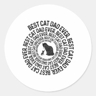Sticker Rond Papa Chat en Spirale - Meilleur Papa Chat Papa Eve