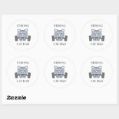 Sticker Rond Papa Chat Fort (Feuille)