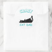Sticker Rond Papa Chat Fou Drôle (Sac)