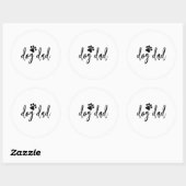 Sticker Rond Papa chien (Feuille)