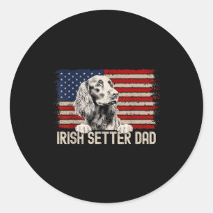Sticker Rond Papa Chien Toujours Drapeau Américain - Papa Sette